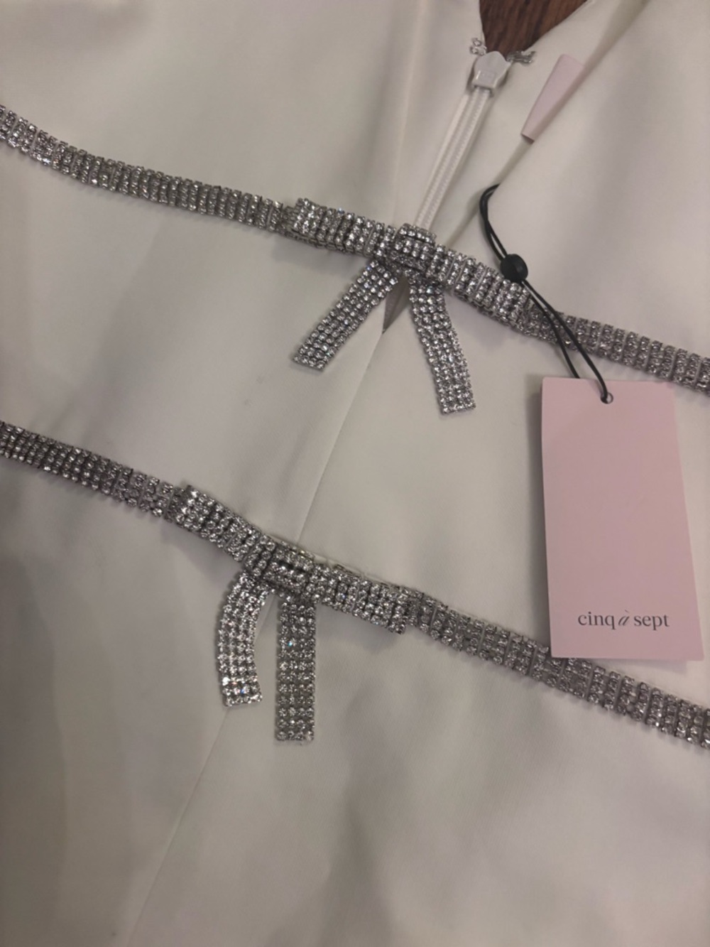 NWT Cinq à Sept Crystal Bow Mini Dress Sz 10 Cocktail Wedding Guest - Picture 11 of 15